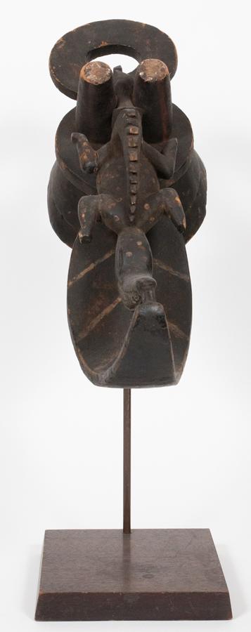 NIGERIA, AFRICAN, CARVED WOOD WITH PIGMENT, MASK, H (1 of 3)