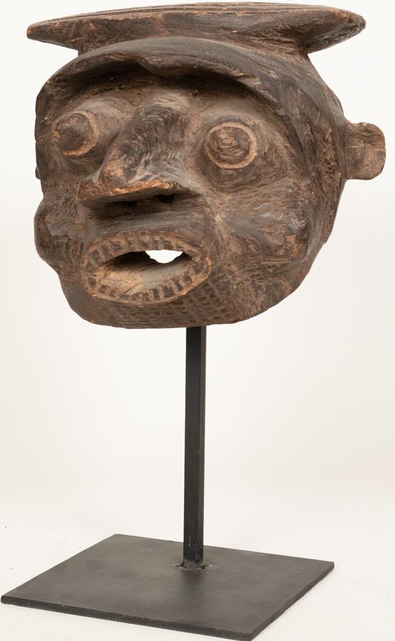 CAMEROON, AFRICAN, CARVED WOOD  MASK (MALE) LATE (1 of 2)