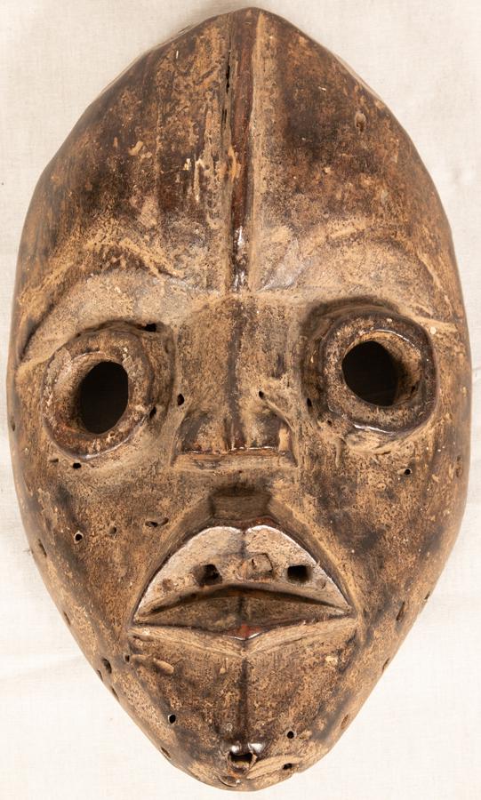 DAN, LIBERIA, AFRICAN WOOD MASK LATE 19TH/EARLY 20TH C. (1 of 2)
