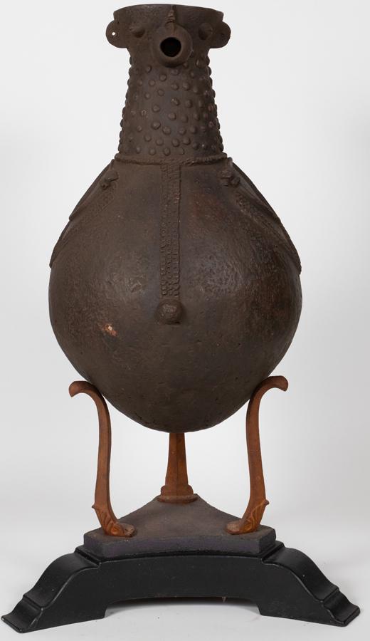 AFRICAN POTTERY CHARACTER JUG H 20" DIA 12" (1 of 3)