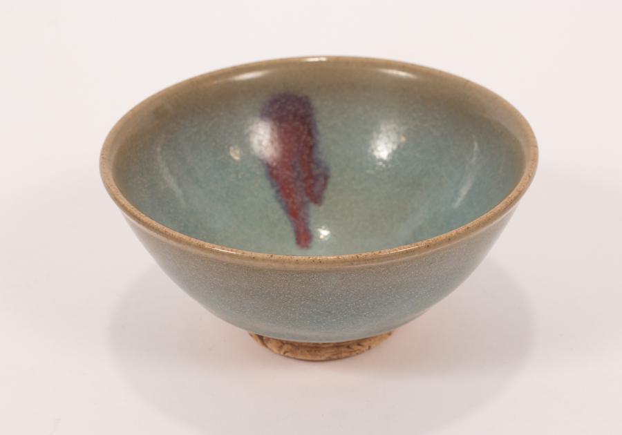 CHINESE GLAZED STONEWARE BOWL, H 2.5", DIA 5" (1 of 5)