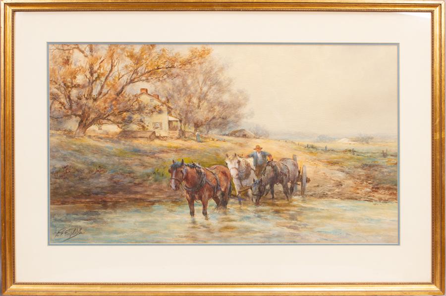FRANK F. ENGLISH, USA 1854 - 22,  WATERCOLOR ON PAPER H (1 of 3)