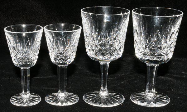 WATERFORD 'LISMORE' WINES & LIQUORS, H 4": WATERFORD 'LISMORE' WINES (6) & LIQUORS (6), H 4":Including 6 wines, H.4 1/4", and 6 liquors, H.3 1/2".