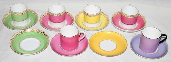 ENGLISH DEMI TASSE CUPS & SAUCERS, 12 PIECES