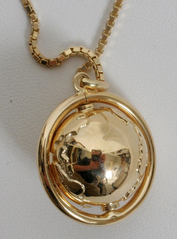 080243 14KT YELLOW GOLD SPINNING GLOBE PENDANT, Aug 14, 2009