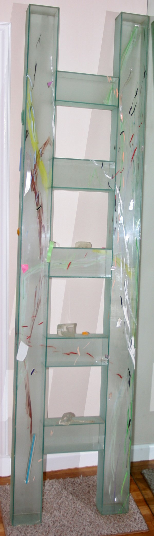 THERMAN STATOM GLASS LADDER-FORM SCULPTURE,