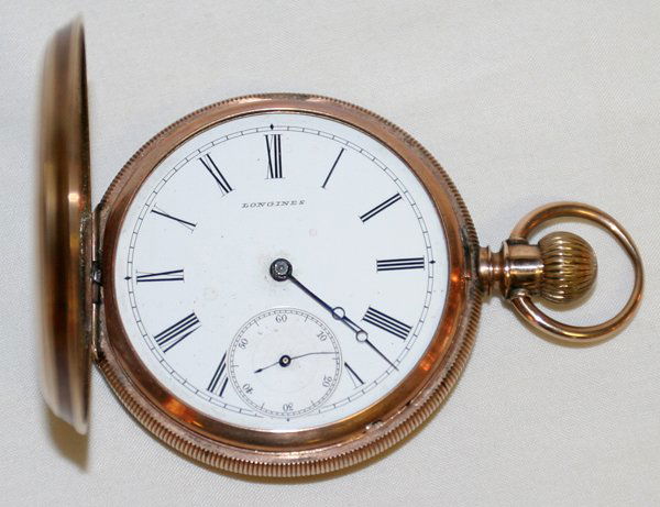LONGINES POCKET WATCH: LONGINES POCKET WATCH:Hunter's case. Seconds dial. Enamel face.