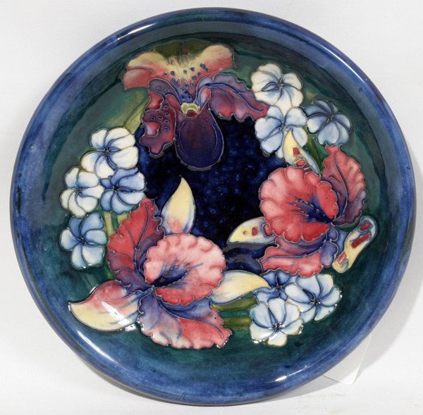 081442 MOORCROFT POTTERY PLATE, DIA 8"