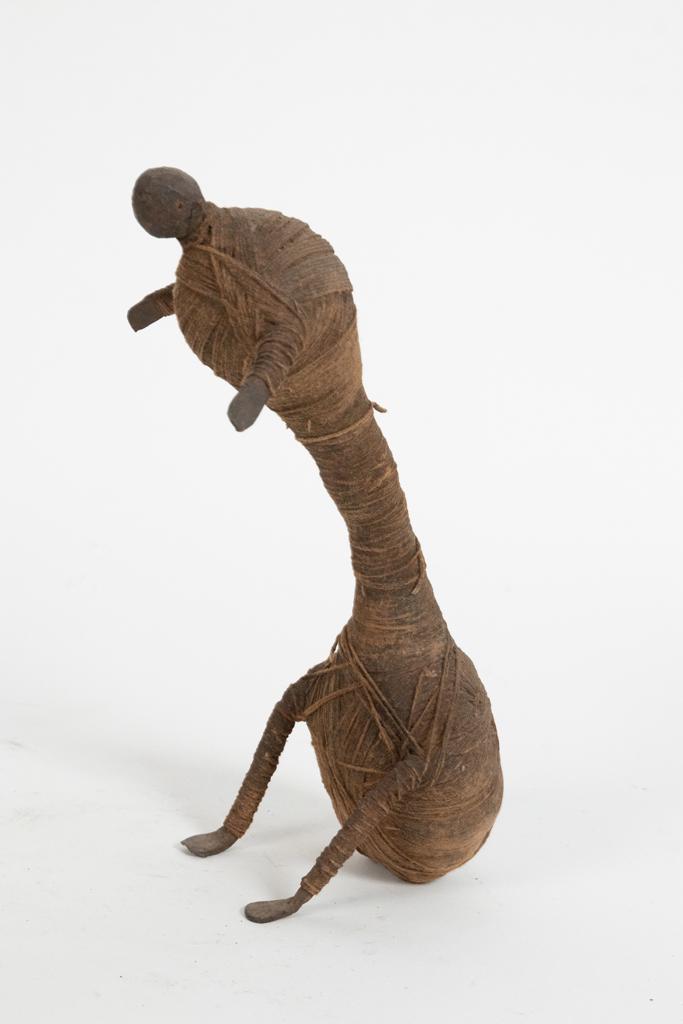 BAMANA, MALI, AFRICAN, IRON AND TWINE, FIGURE H 11" D: BAMANA, MALI, AFRICAN, IRON AND TWINE, FIGURE H 11" D 7" Estate of Jack Faxon, Birmingham, MI. Michigan Senator and creator of the Michigan Council for the Arts.