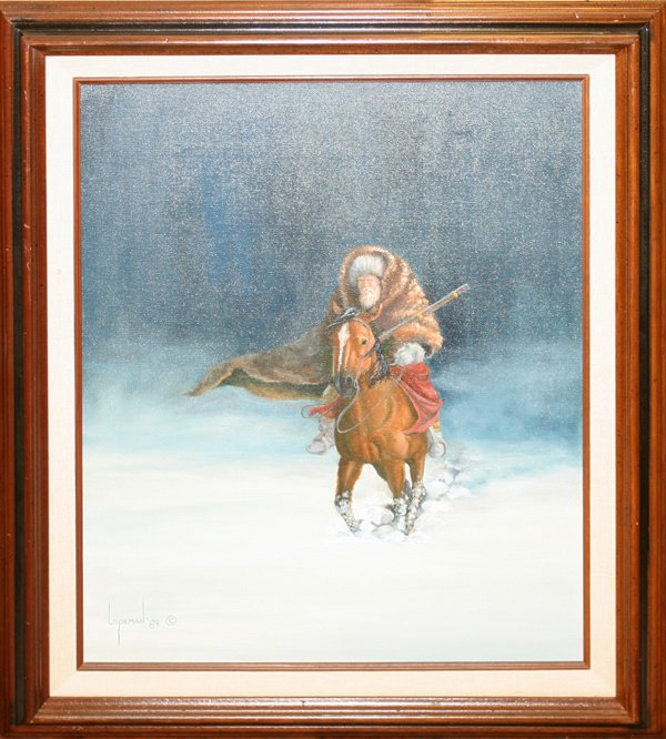 DICK LOPEMAN OIL ON CANVAS, 1984, MOUNTAIN MAN: DICK LOPEMAN (AMERICAN, D. 1988), OIL ON CANVAS, 1984, 20" X 15", MOUNTAIN MAN:Signed and dated lower left, framed. Canvas size 20" x 15 1/2".