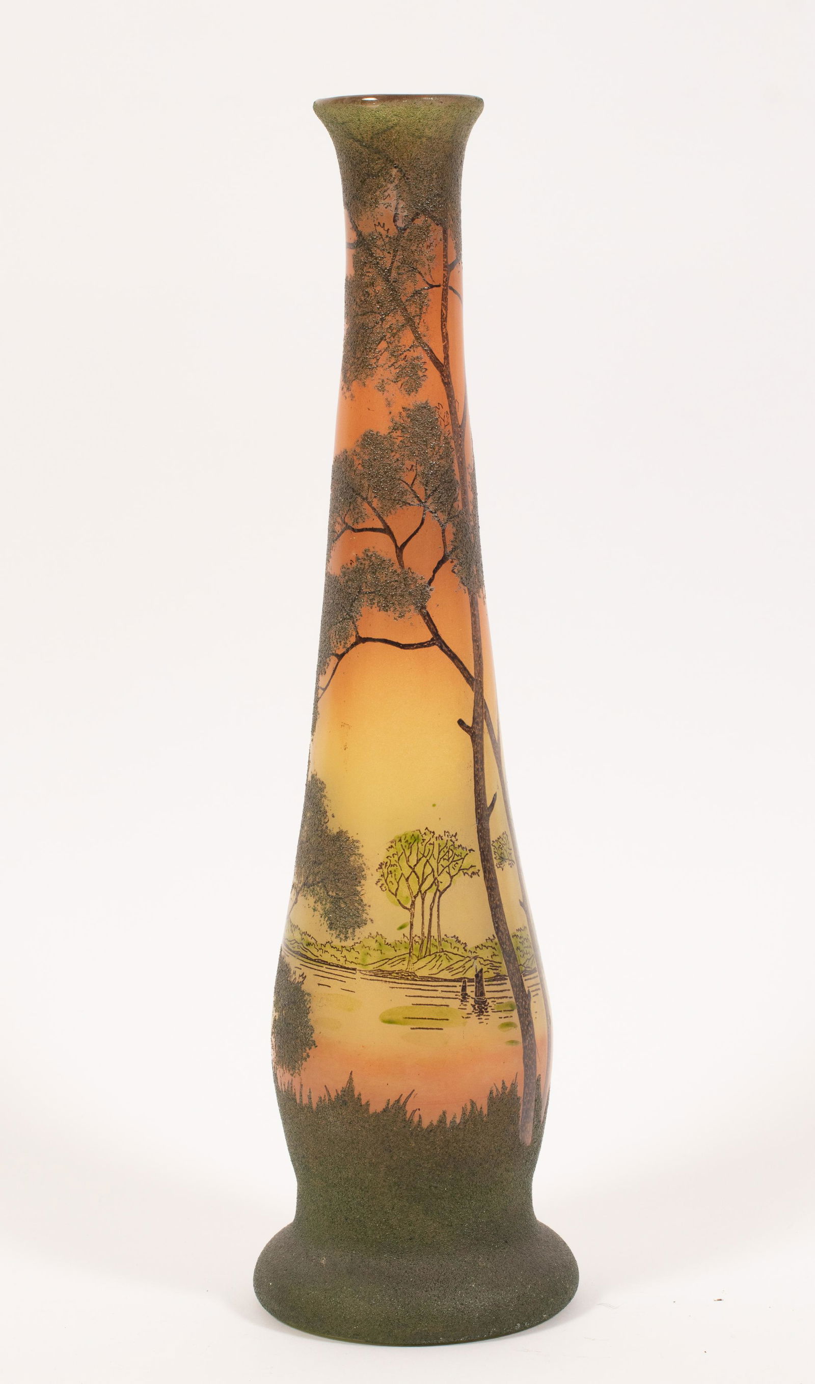 LEGRAS, FRENCH ART GLASS VASE, C 1910 H 15.5" W 4" (1 of 7)