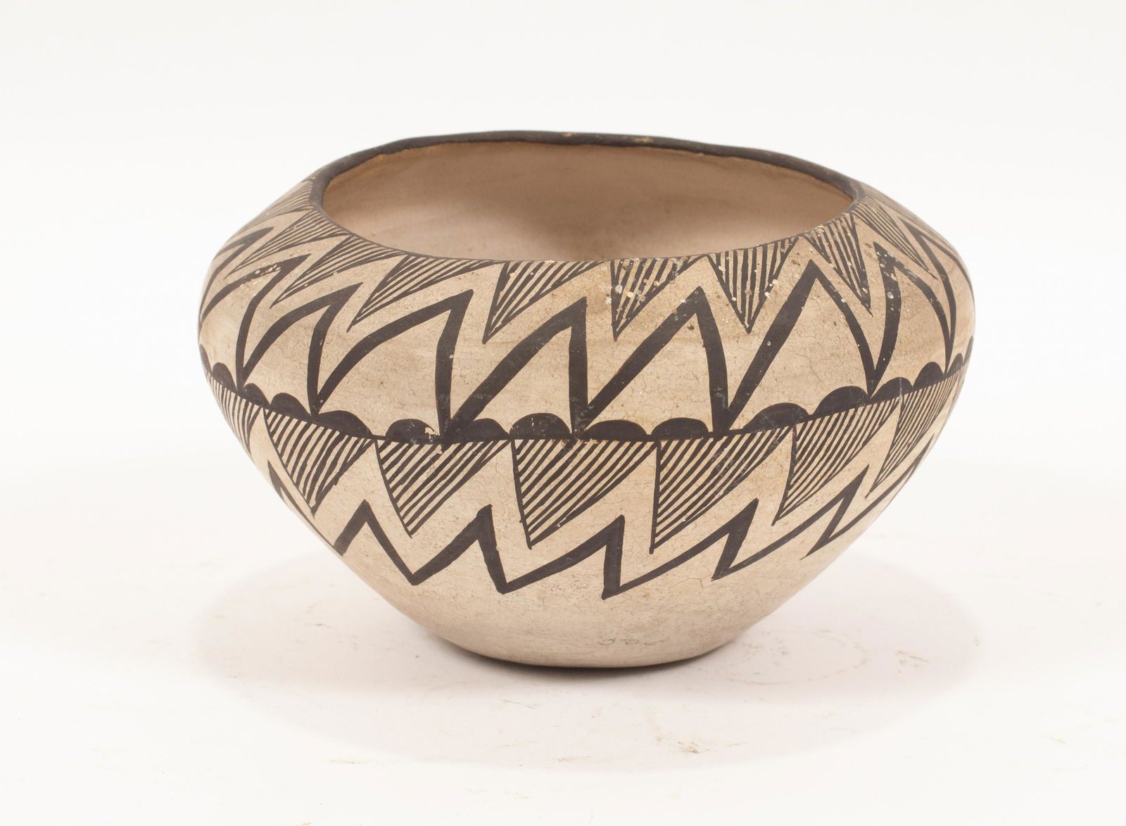ACOMA POTTERY VESSEL, H 4.5", DIA 7.5" (1 of 7)
