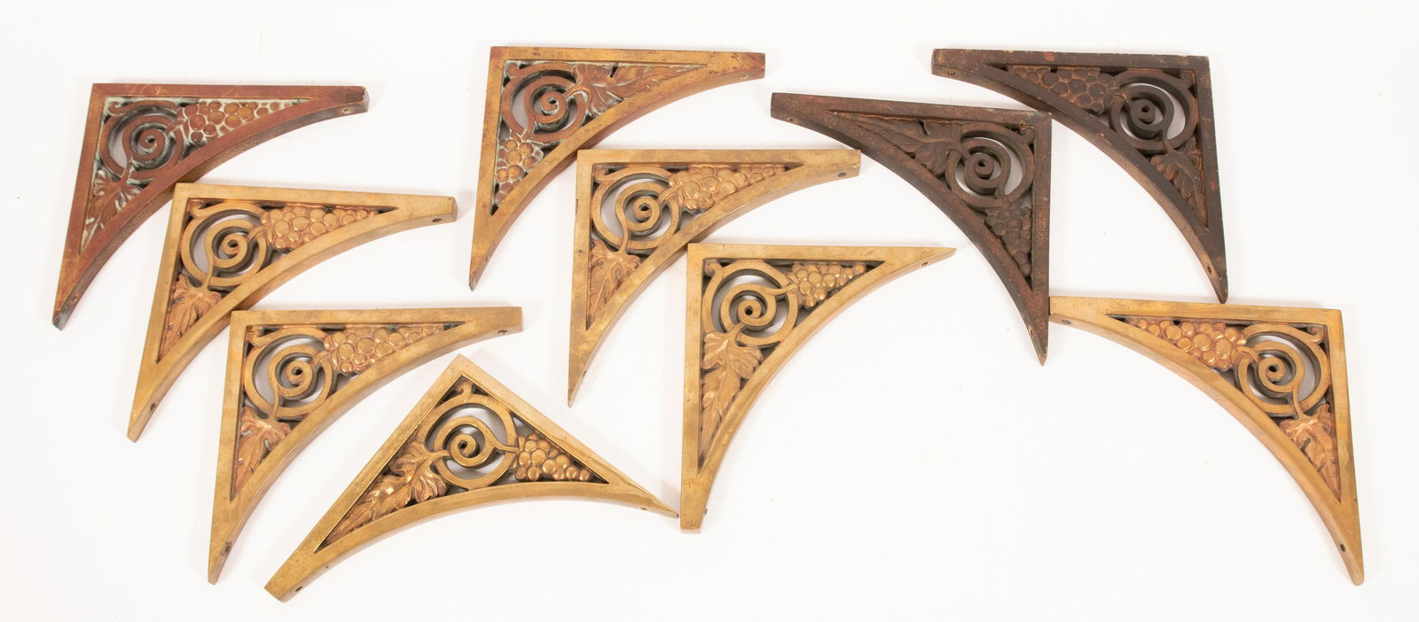 BRONZE WALL BRACKETS GROUP OF TEN H 8.5" W 9" (1 of 6)