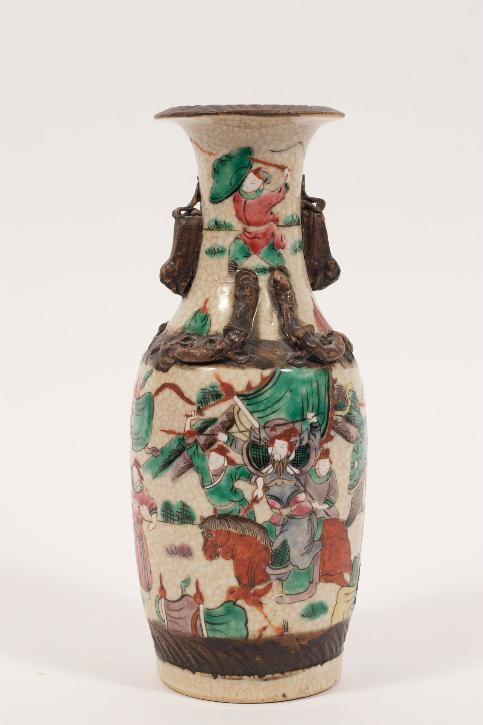CHINESE CRACKLE VASE 19TH C. H 9.5" (1 of 5)
