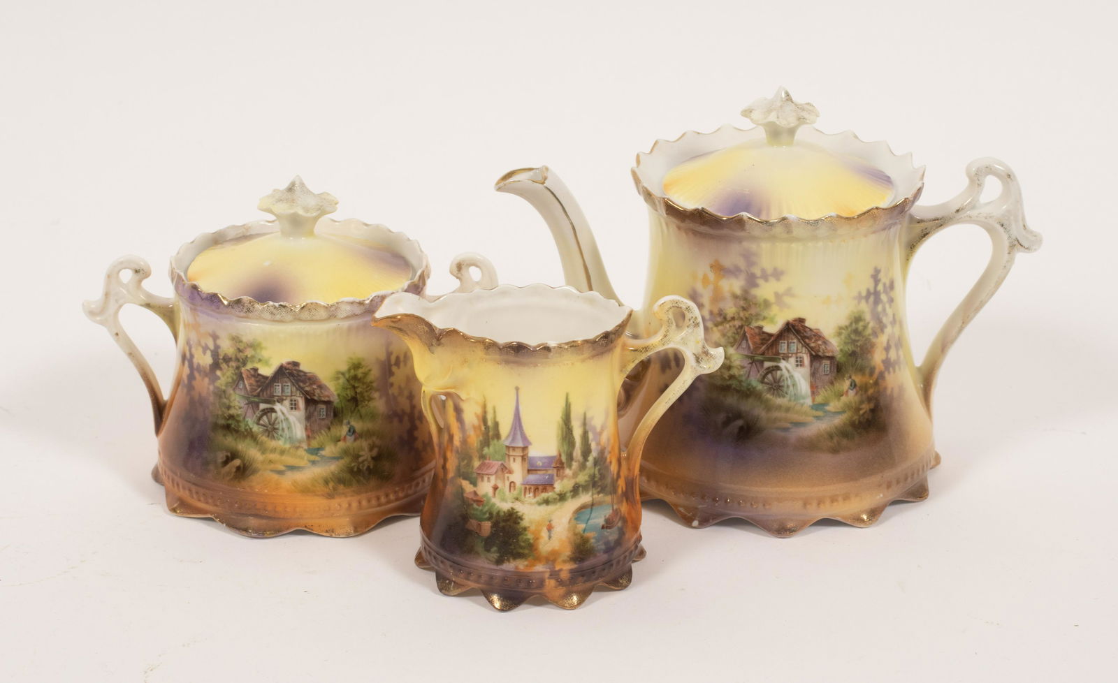 RS PRUSSIA PORCELAIN TEA SET, C 1900, 3 PCS. (1 of 6)