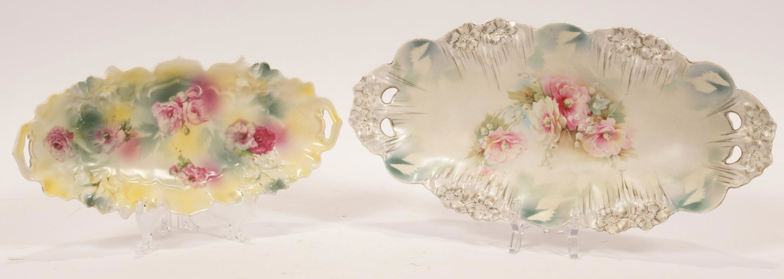 RS PRUSSIA CELERY DISHES, C 1900 2 PCS W 6" L 12" (1 of 8)