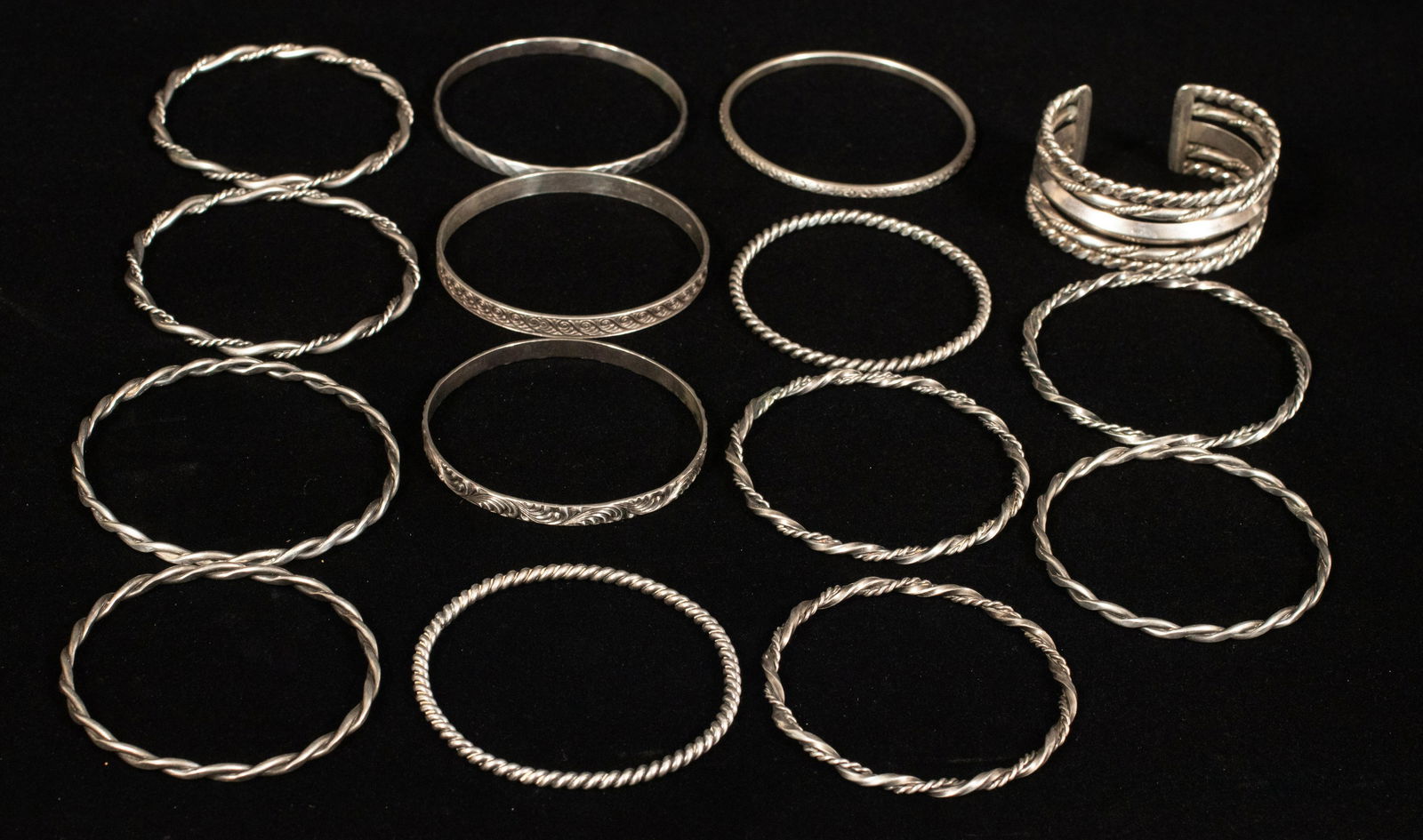 STERLING SILVER BANGLE (13) AND CUFF BRACELET (1 of 13)