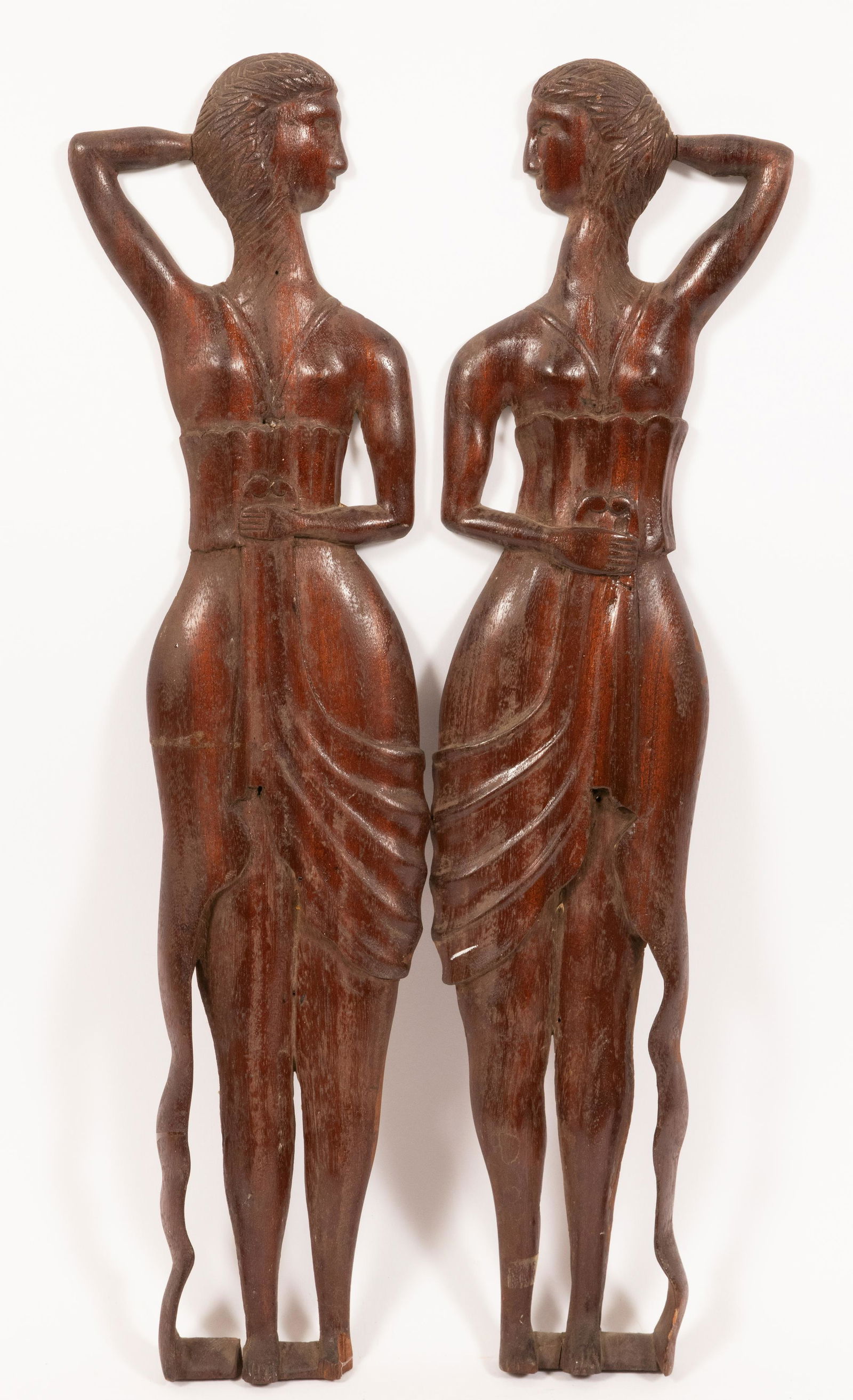 ART DECO STANDING FEMALE FIGURE WALL ORNAMENTS C 1920 (1 of 8)