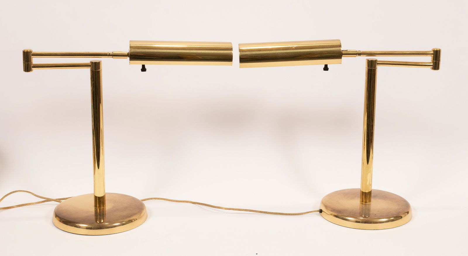 BRASS TABLE LAMPS, PAIR H 16" - 24" (1 of 6)