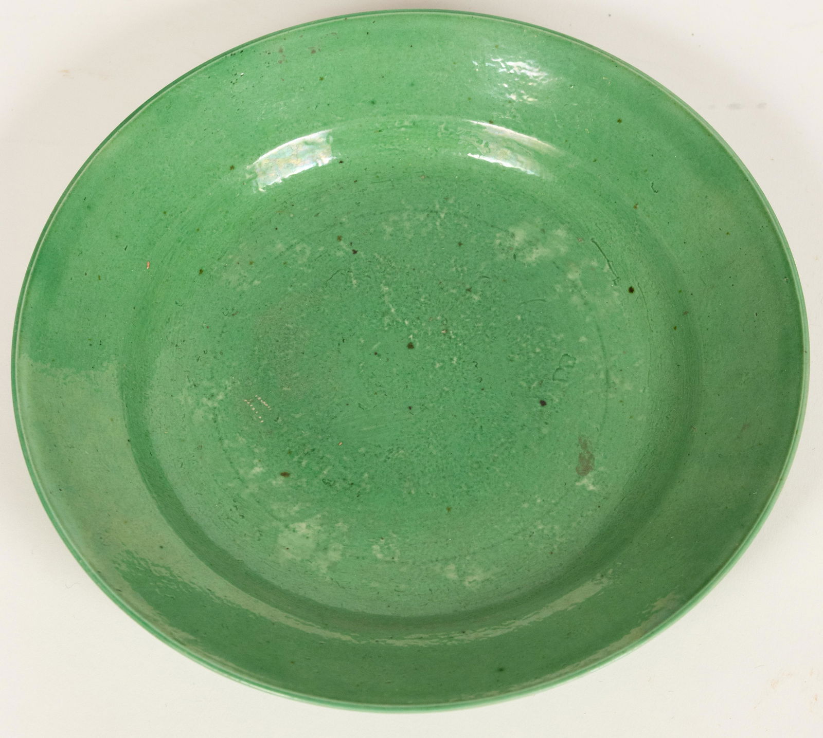 CHINESE GREEN GLAZED PORCELIAN PLATE CIRCA 1900 DIA 8" (1 of 4)