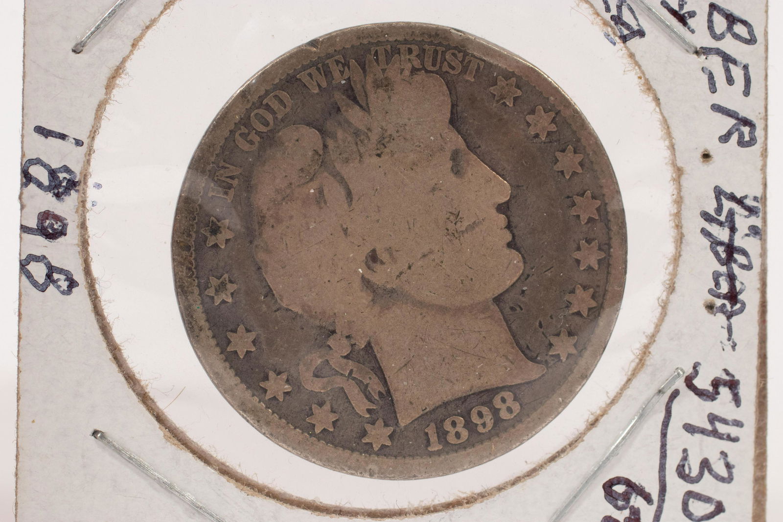 U.S. .50C HALF DOLLAR BARBER LIBERTY, CAPPED- HEAD/ (1 of 2)