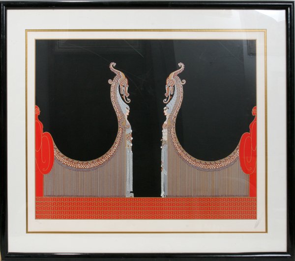 ROMAIN DE TIRTOFF ERTE, SERIGRAPH, #209/300: ROMAIN DE TIRTOFF ERTE, SERIGRAPH, #209/300, 24" X 31", 'ALADDIN AND HIS BRIDE':Signed. Framed. 1984. #209/300.