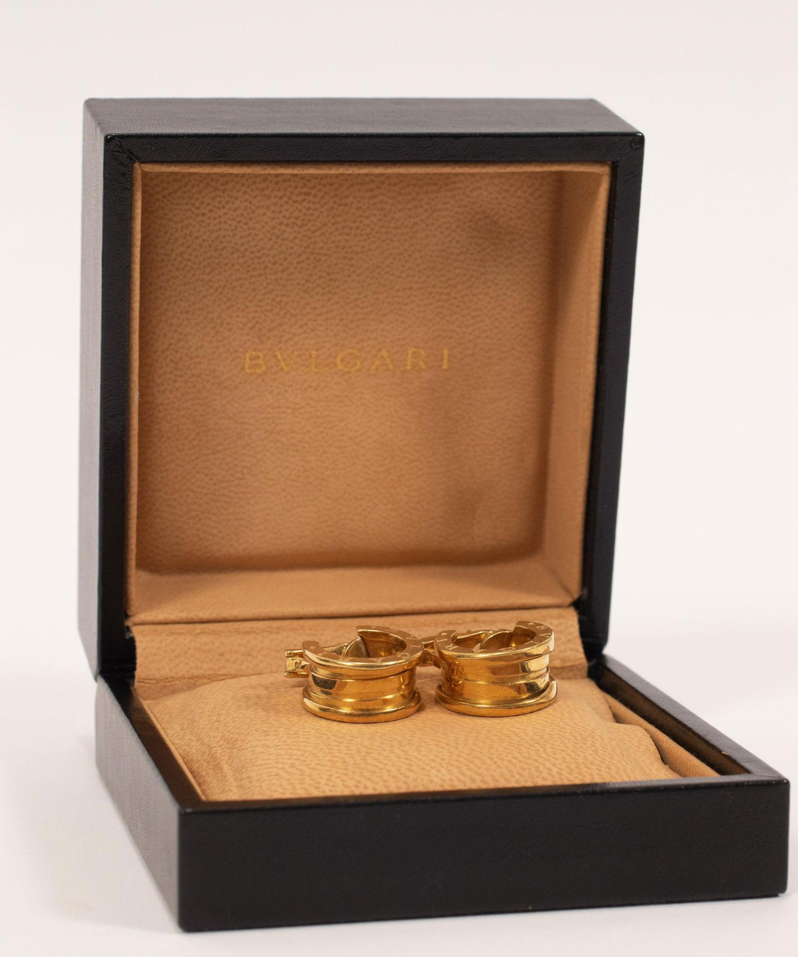 BULGARI 18KT YELLOW GOLD HUGGIE EARRINGS (1 of 6)