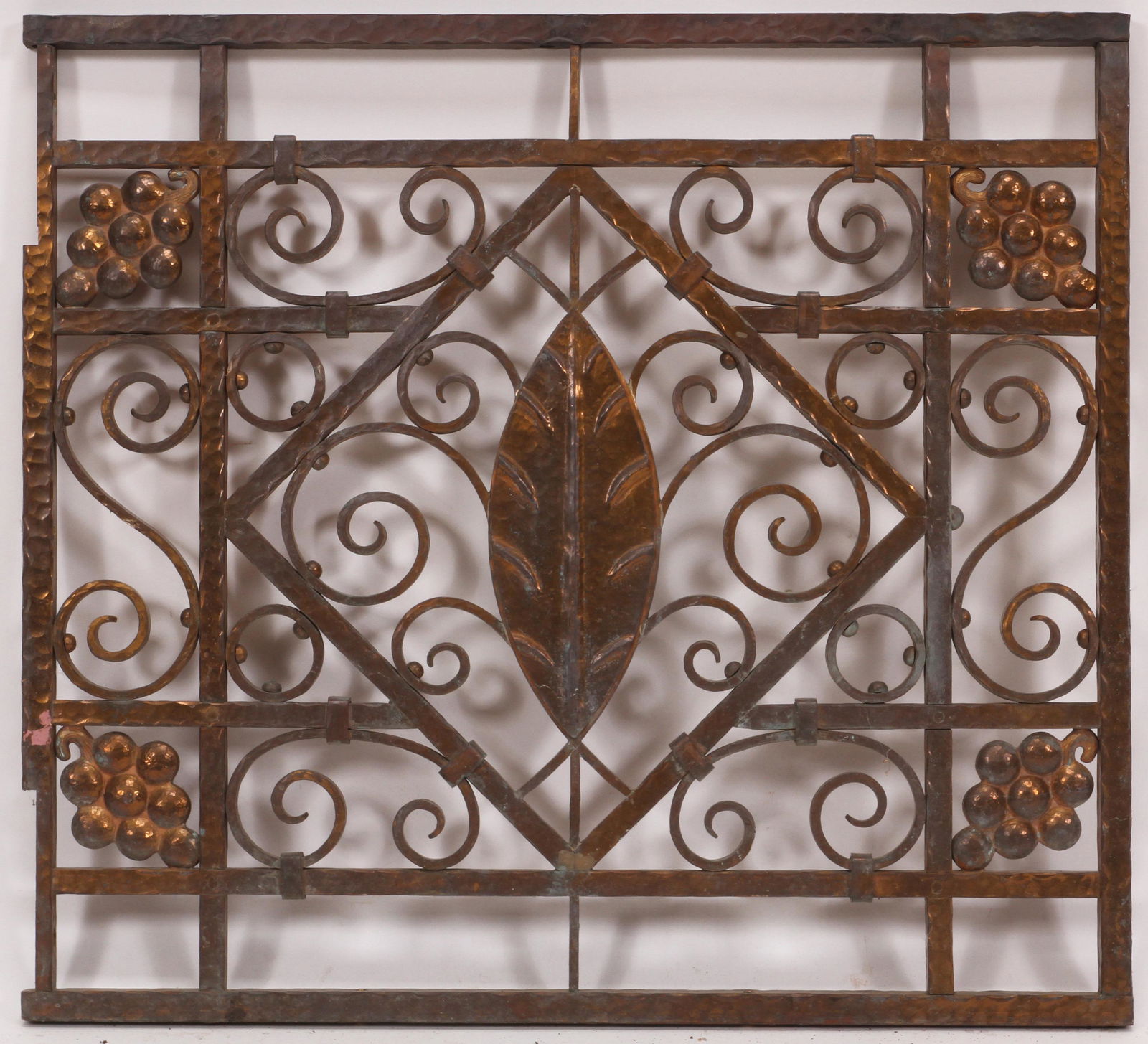 WROUGHT, HAMMERED, AND CAST BRONZE GRAPE AND LEAF (1 of 3)