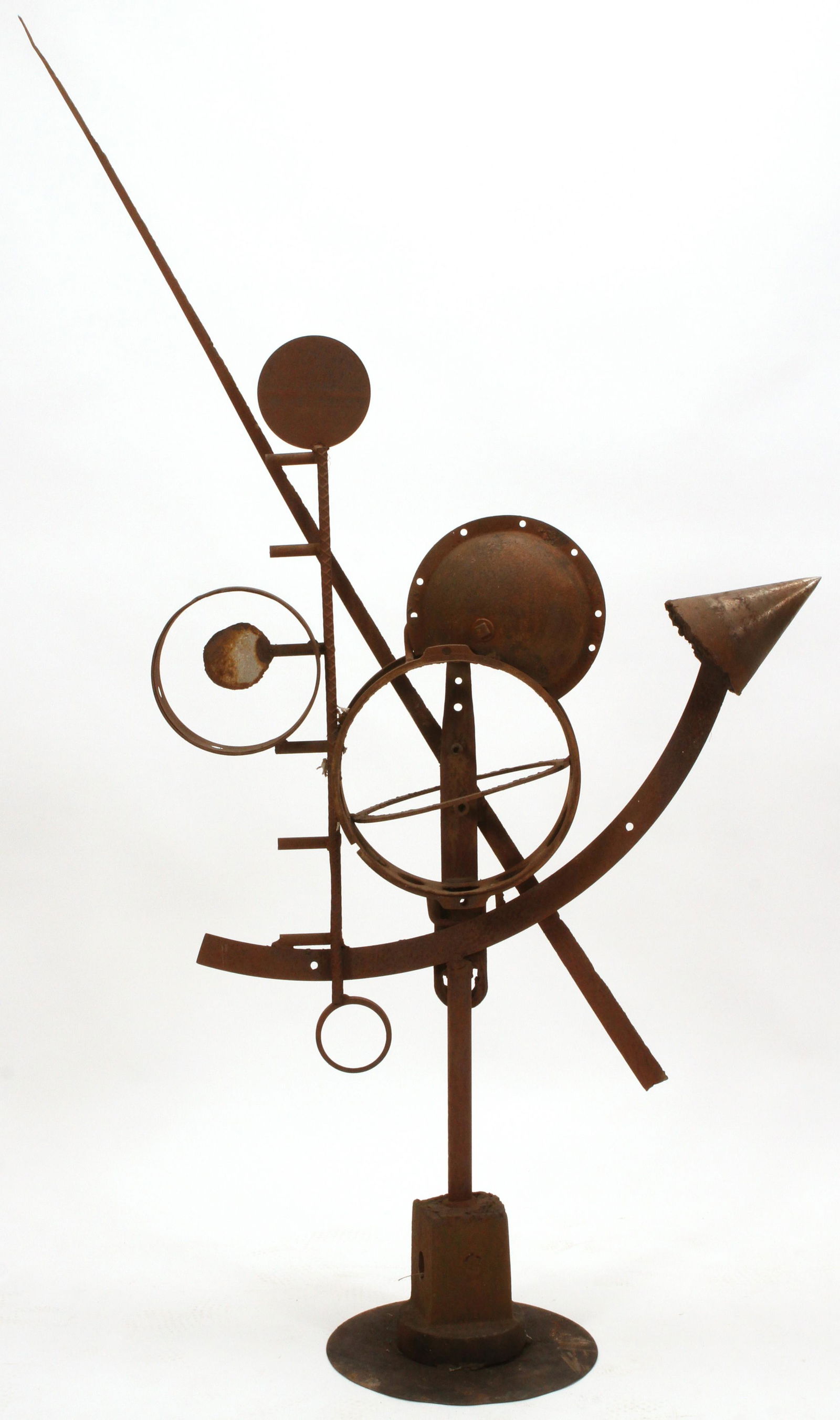 CONTEMPORARY  IRON GARDEN SCULPTURE/MOBILE H 62" W 42" (1 of 4)