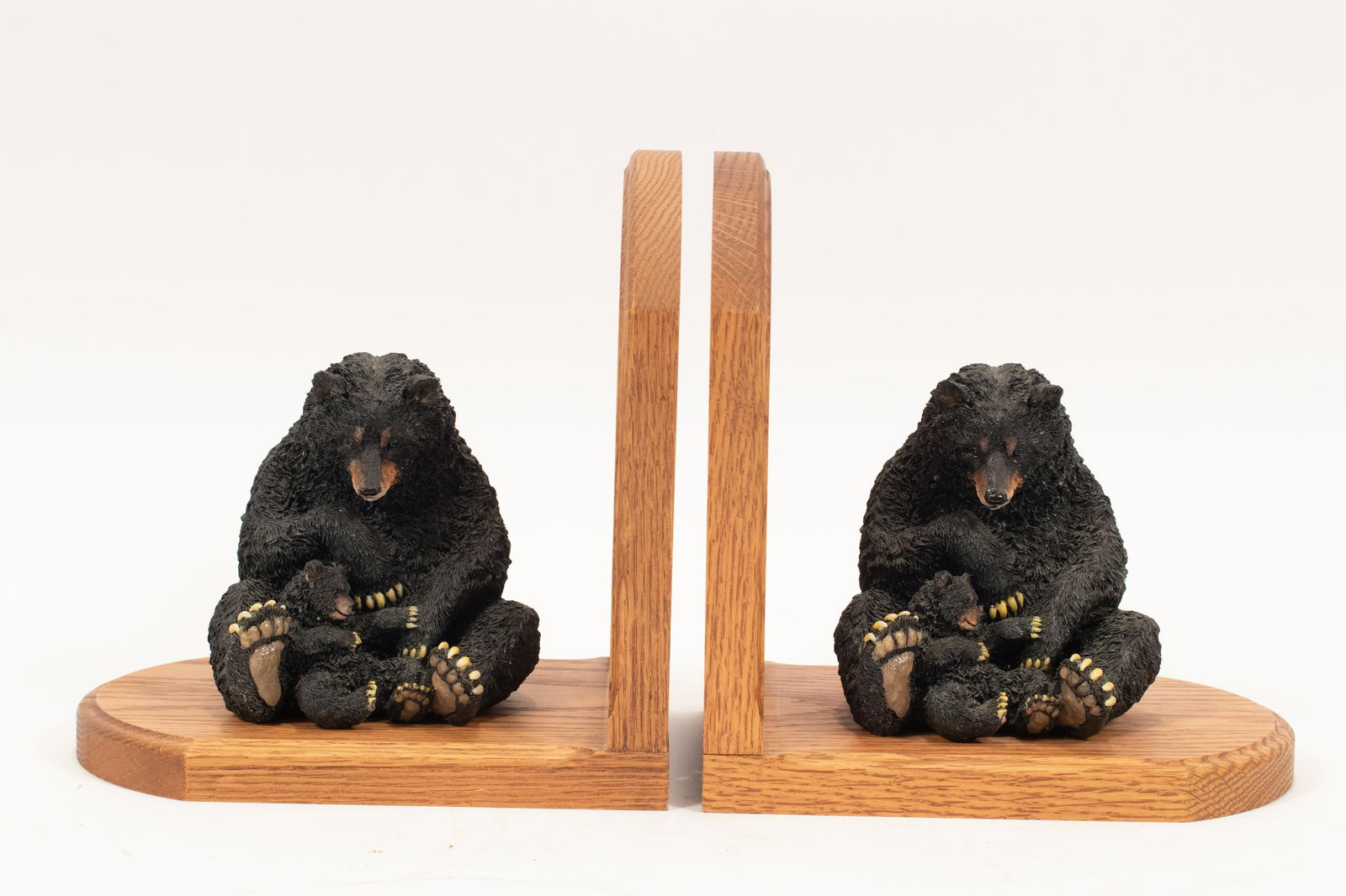 MAPLE BOOKENDS: BLACK BEAR AND CUB H 8" X 8" (1 of 5)