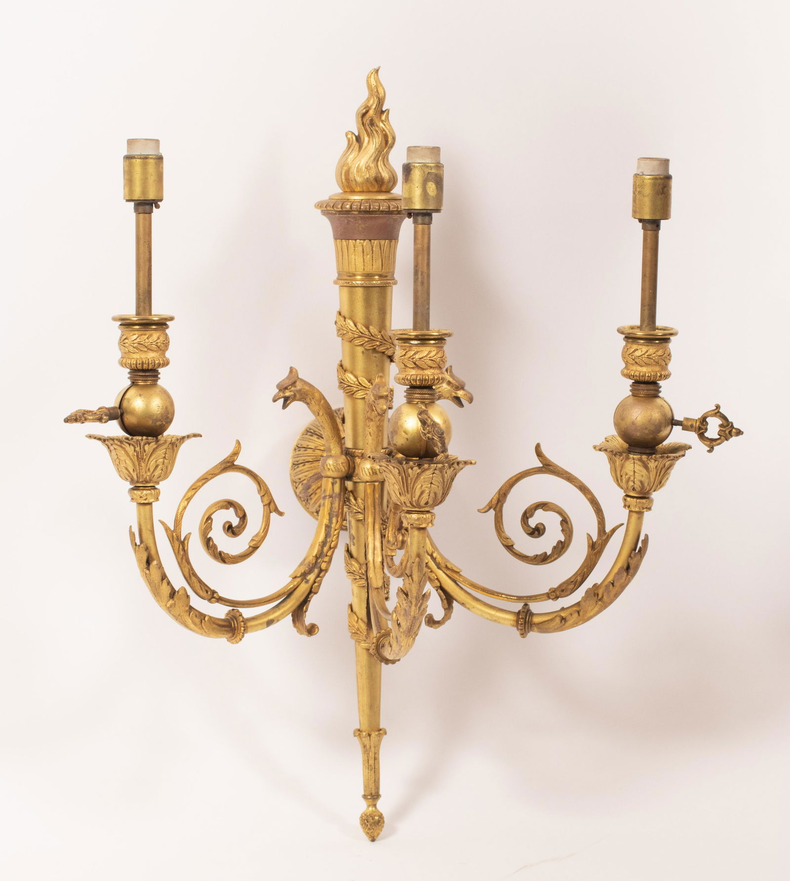 DORE BRONZE SCONCE, C. 1920, H 17", W 14" (1 of 8)