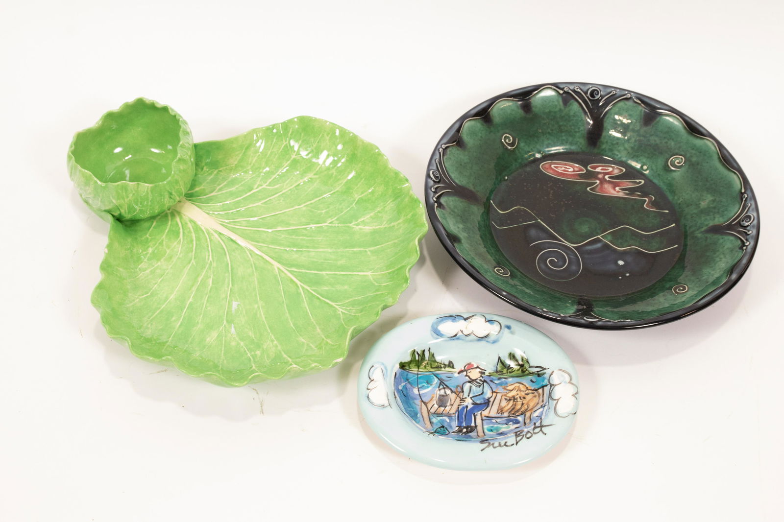 DOTTY THAYER, LETTUCE BOWL D 13" ALSO CARRIE SMITH & (1 of 6)