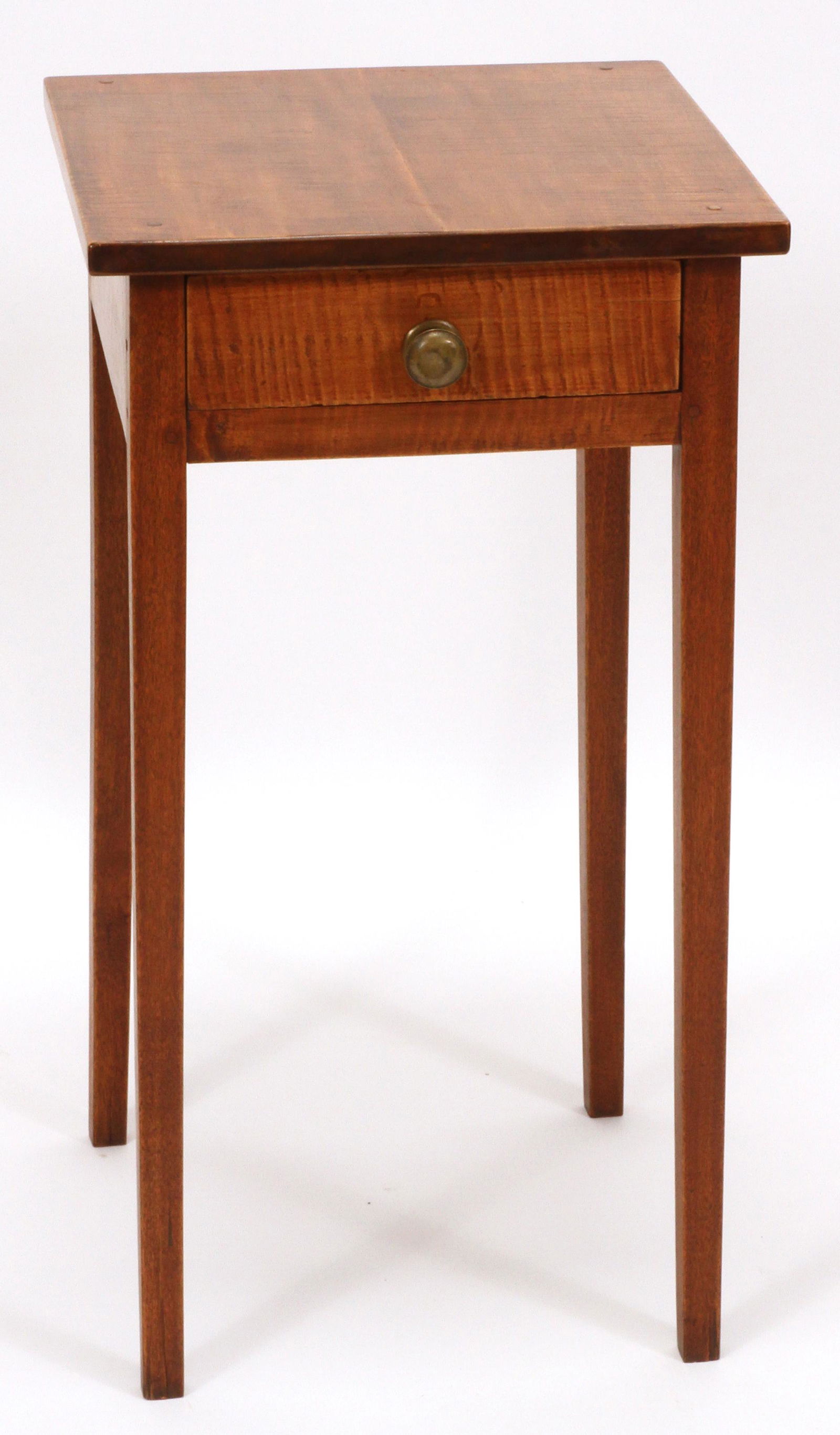 BIRDSEYE MAPLE STAND C. 1850 H 27" W 15" D 16" (1 of 3)