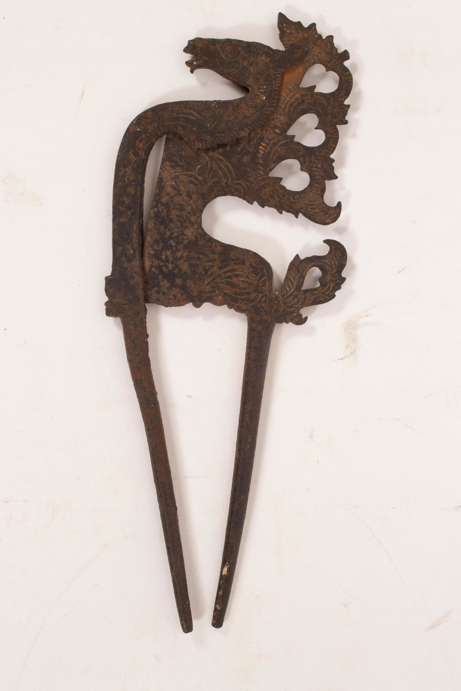 HAND FORGED "MYTHOLOGICAL HORSE", IRON CUTTER TOOL L 8" (1 of 6)