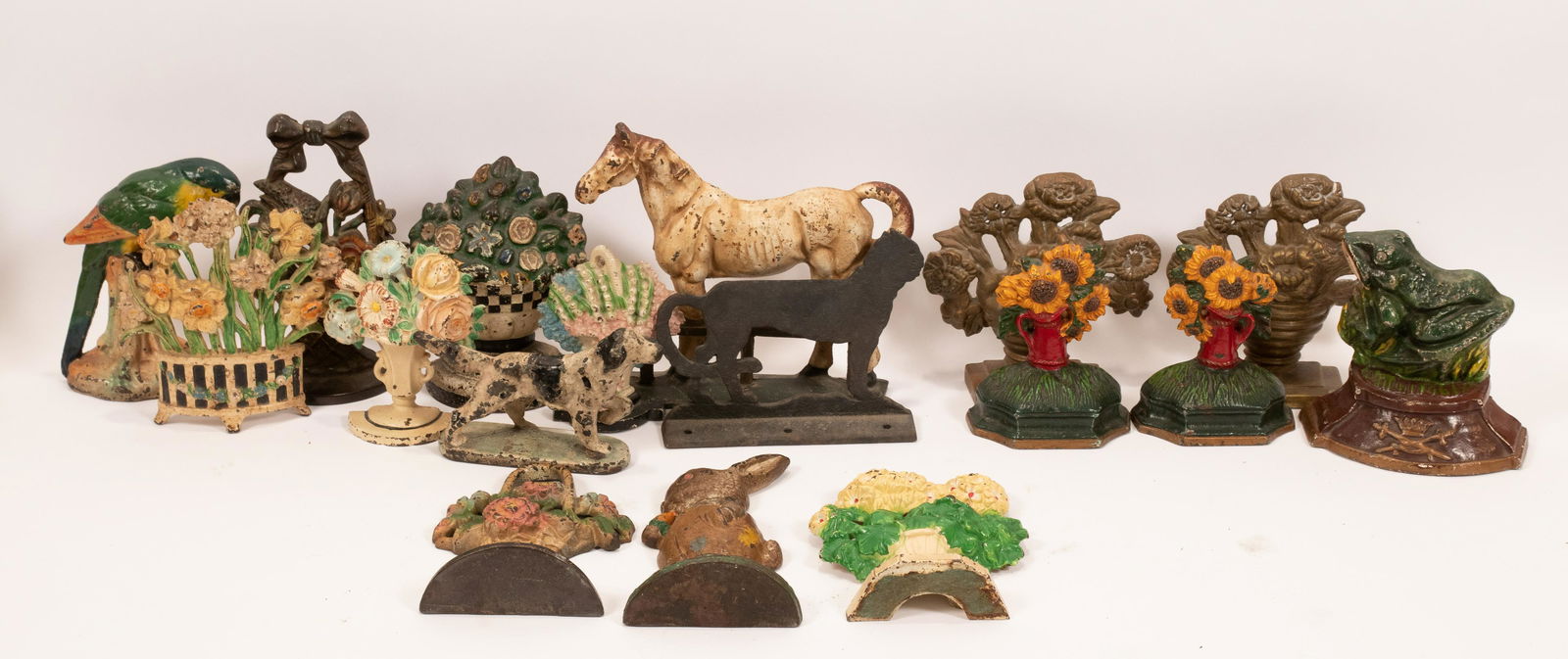 CAST IRON DOOR STOPS, C. 1900, 17 PCS, H 4.5"-9" (1 of 11)