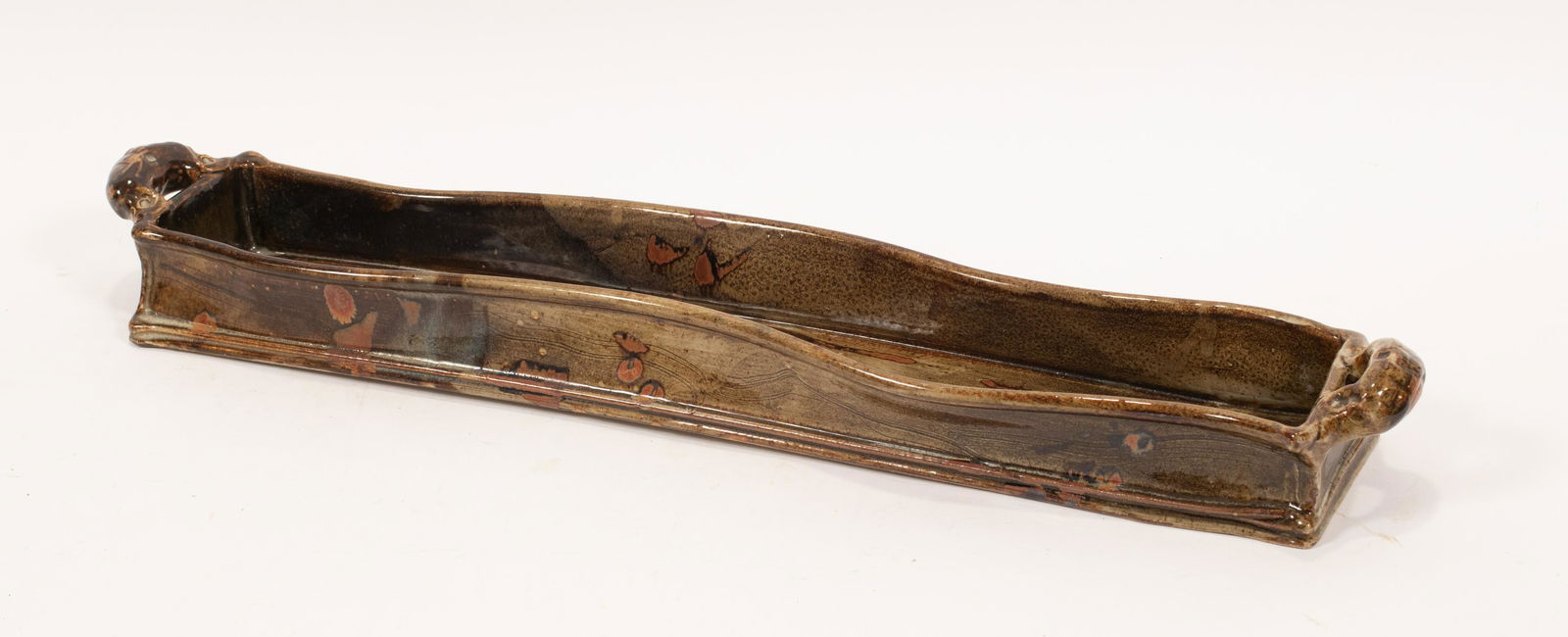 JOHN  GLICK, ART POTTERY TRAY W 4" L 24" (1 of 4)