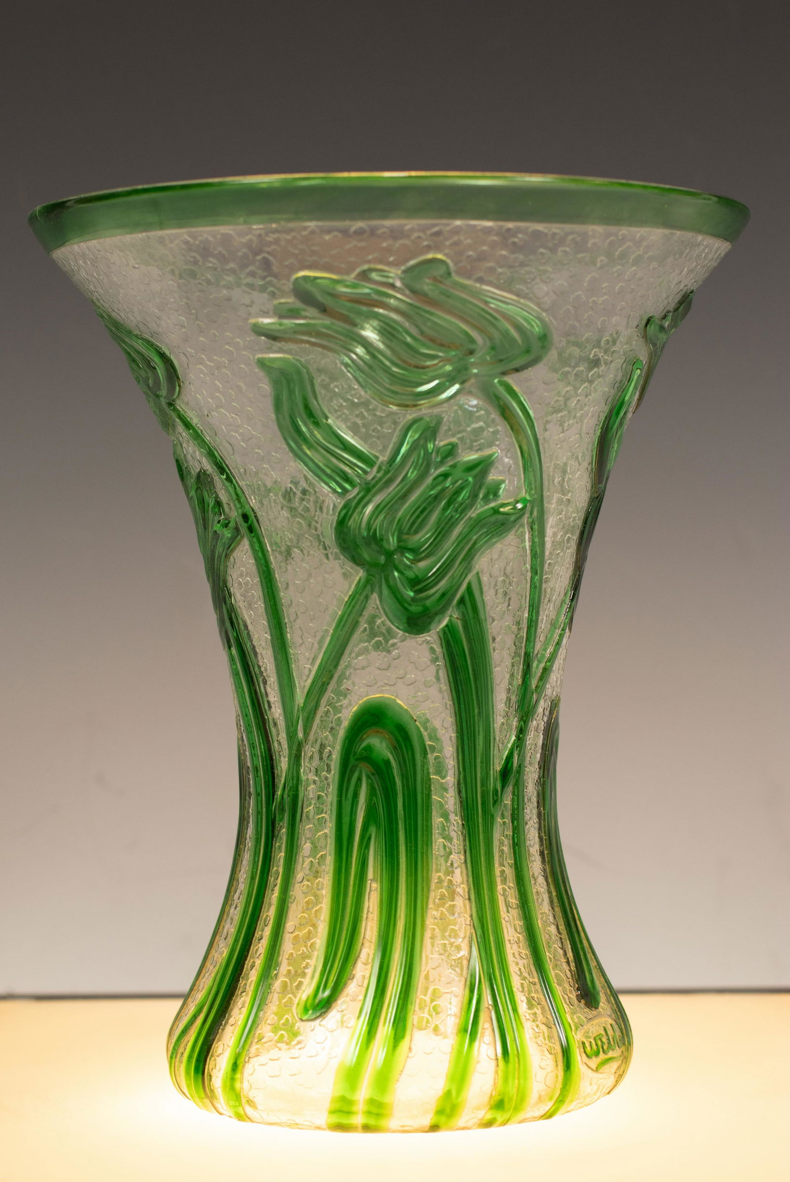 THOMAS WEBB AND SONS (CO.) (ENGLISH, ESTABLISHED 1837): THOMAS WEBB AND SONS (CO.) (ENGLISH, ESTABLISHED 1837) CAMEO GLASS VASE, CIRCA 1900, H 9", DIA 7.25"In vasiform shape with outwardly flaring rim tapering to bulbous round base in clear glass overlaid