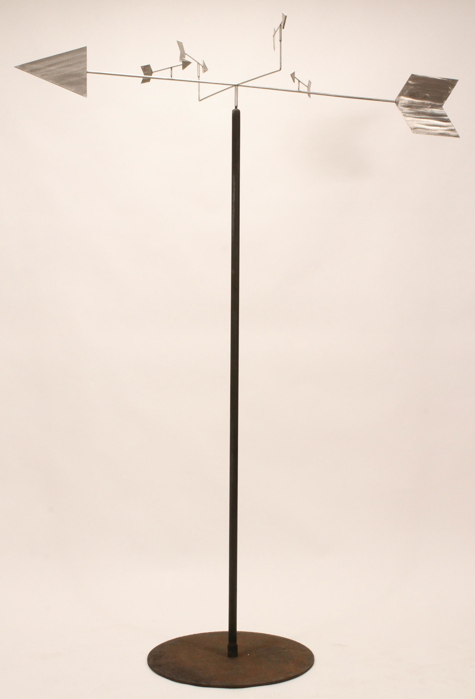 CONTEMPORARY MODERN STEEL AND IRON SCULPTURE H 8' DIA (1 of 4)