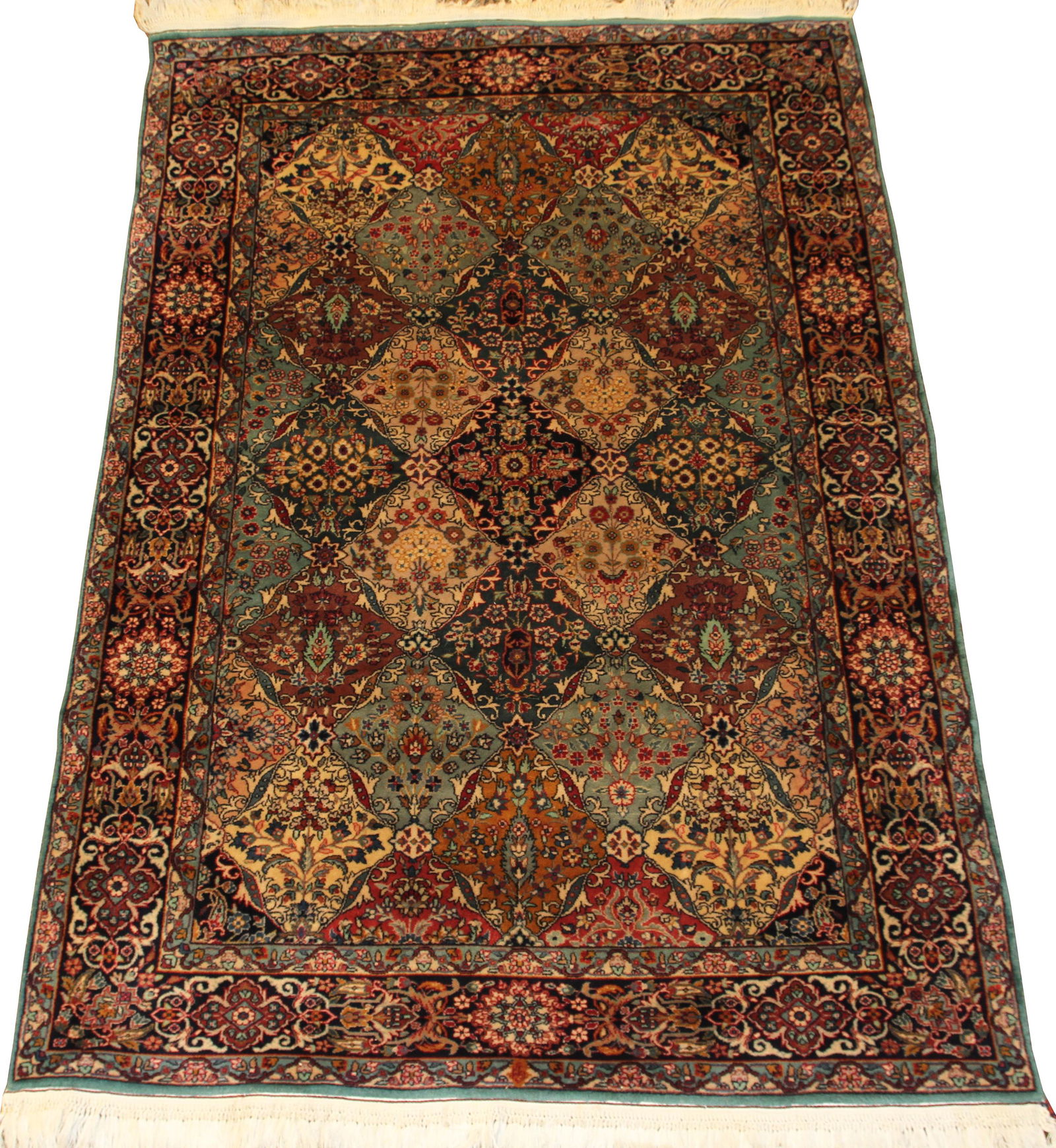 INDO TABRIZ RUG W 3' 11" L 6" (1 of 4)