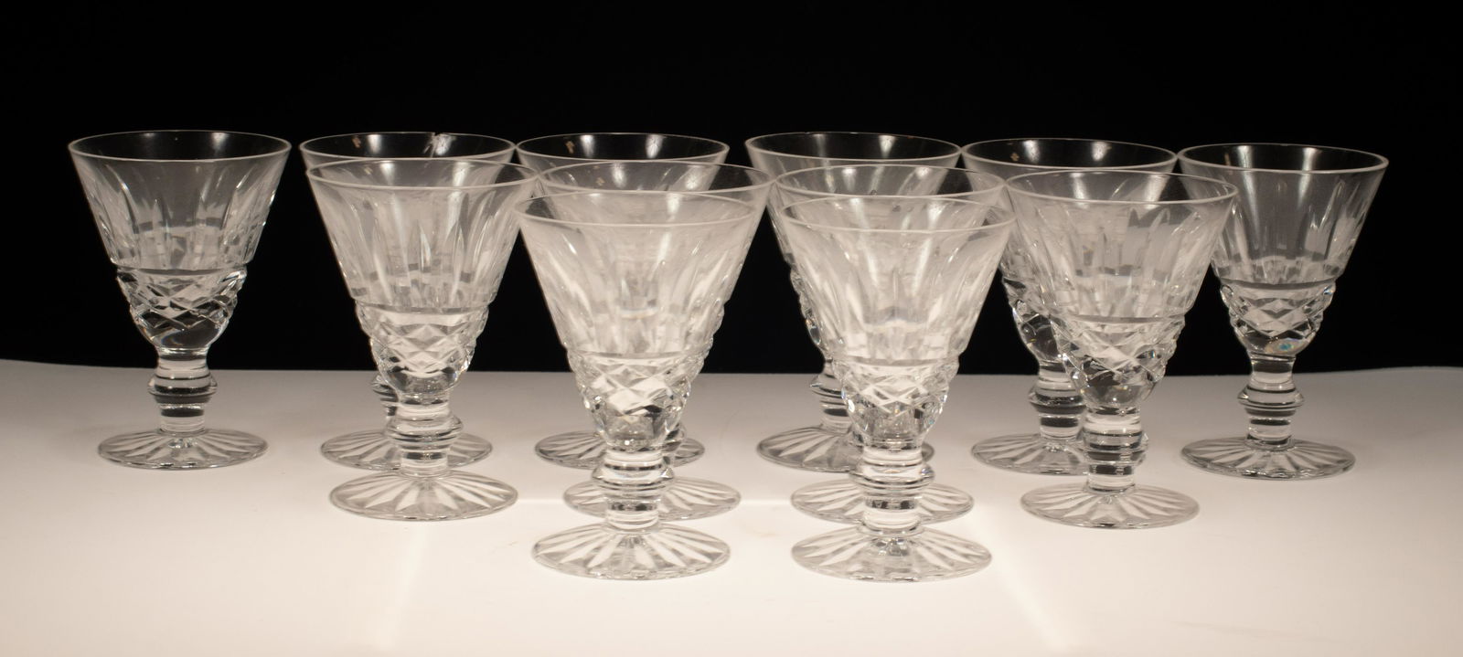 WATERFORD 'TRAMORE' CRYSTAL CORDIALS, 12 PCS, H 3", DIA (1 of 5)