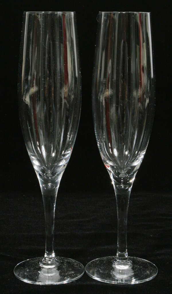 121305 ORREFORS "ILLUSION" CHAMPAGNE FLUTES, SET OF 11