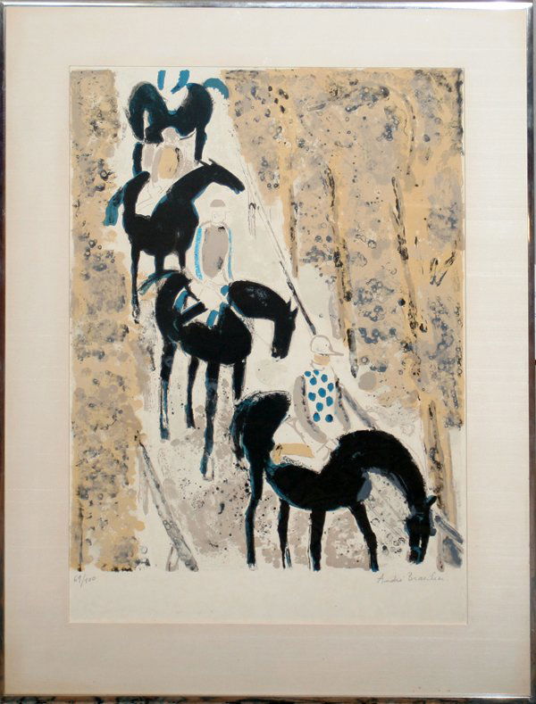 ANDRE BRASILIER, LITHOGRAPH #69/100 25" X 18": ANDRE BRASILIER, LITHOGRAPH #69/100 25" X 18":Pencil signed. #69/100