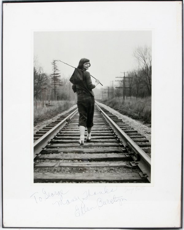GEORGE BOOTH PHOTOS, ELLEN BURSTYN, PRES FORD: GEORGE BOOTH, PHOTOS, ELLEN BURSTYN, PRESIDENT FORD, 3 LOT 16" X 20", 11" X 14":Ellen Burstyn. Scene near Yates Cider Mill. G. Booth, WSU teacher.