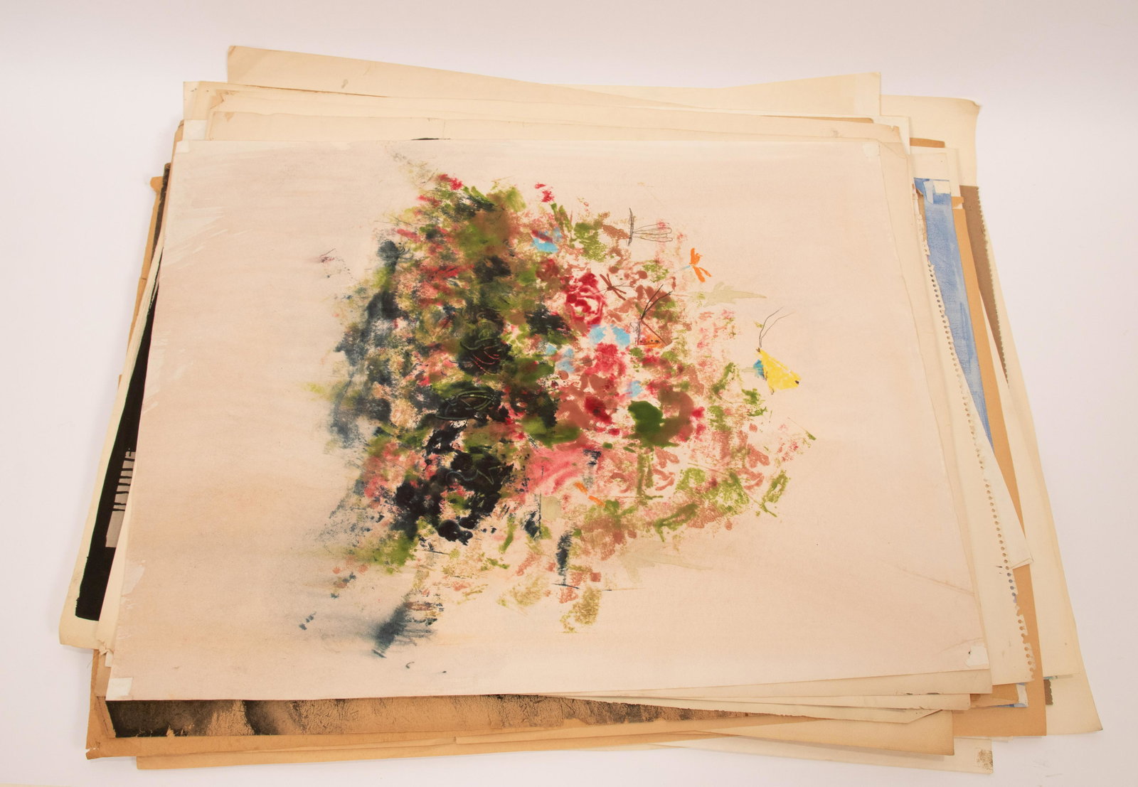 HAROLD COHN (AMER, MICH, 1908-82), MIXED MEDIA ON: HAROLD COHN (AMER, MICH, 1908-82), MIXED MEDIA ON PAPER, C. 1950, APPROX. 43 PCS, H 16"-28" A collection of approximately 43 pieces from the portfolio of Harold Cohn. Includes landscapes, figure and b