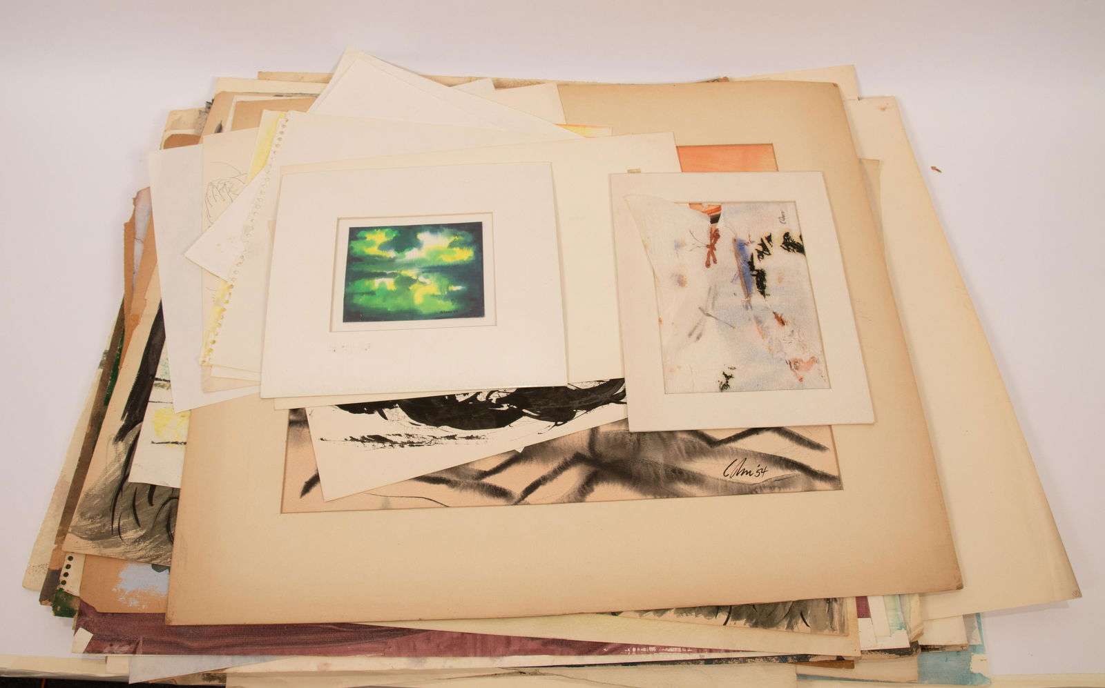 HAROLD COHN (AMER, MICH, 1908-82), MIXED MEDIA ON (1 of 8)