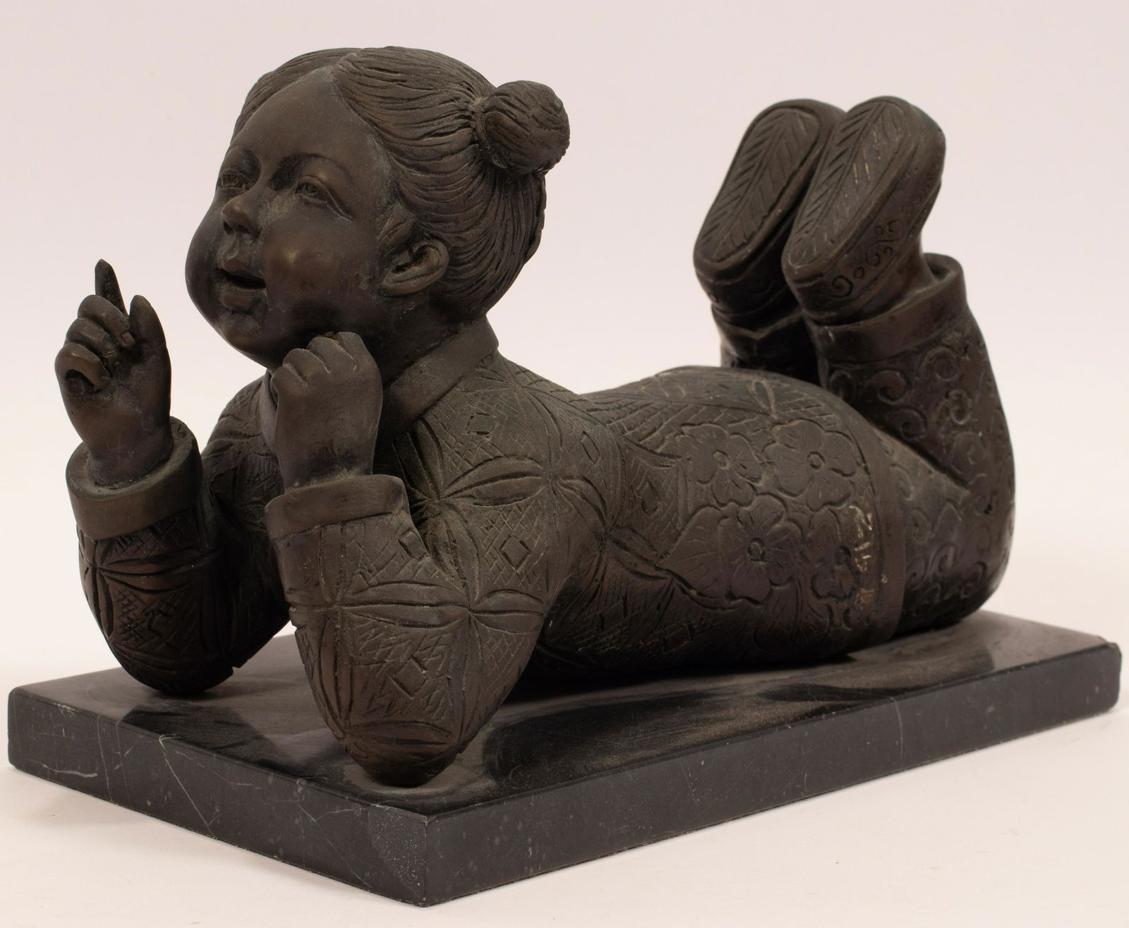 CHINESE STONE FIGURE, H 7", L 12" (1 of 6)