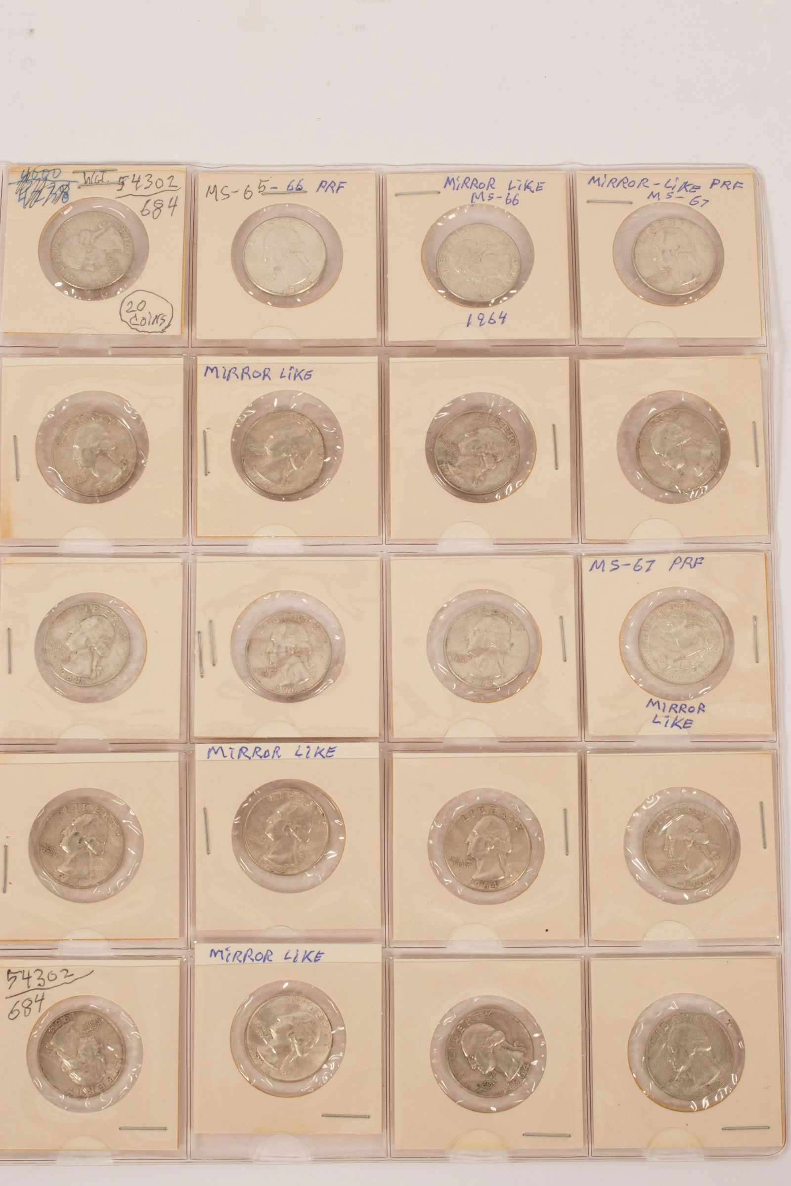 1964 GEORGE WASHINGTON QUARTERS STERLING WGT 6.25 GRAMS; (1 of 4)