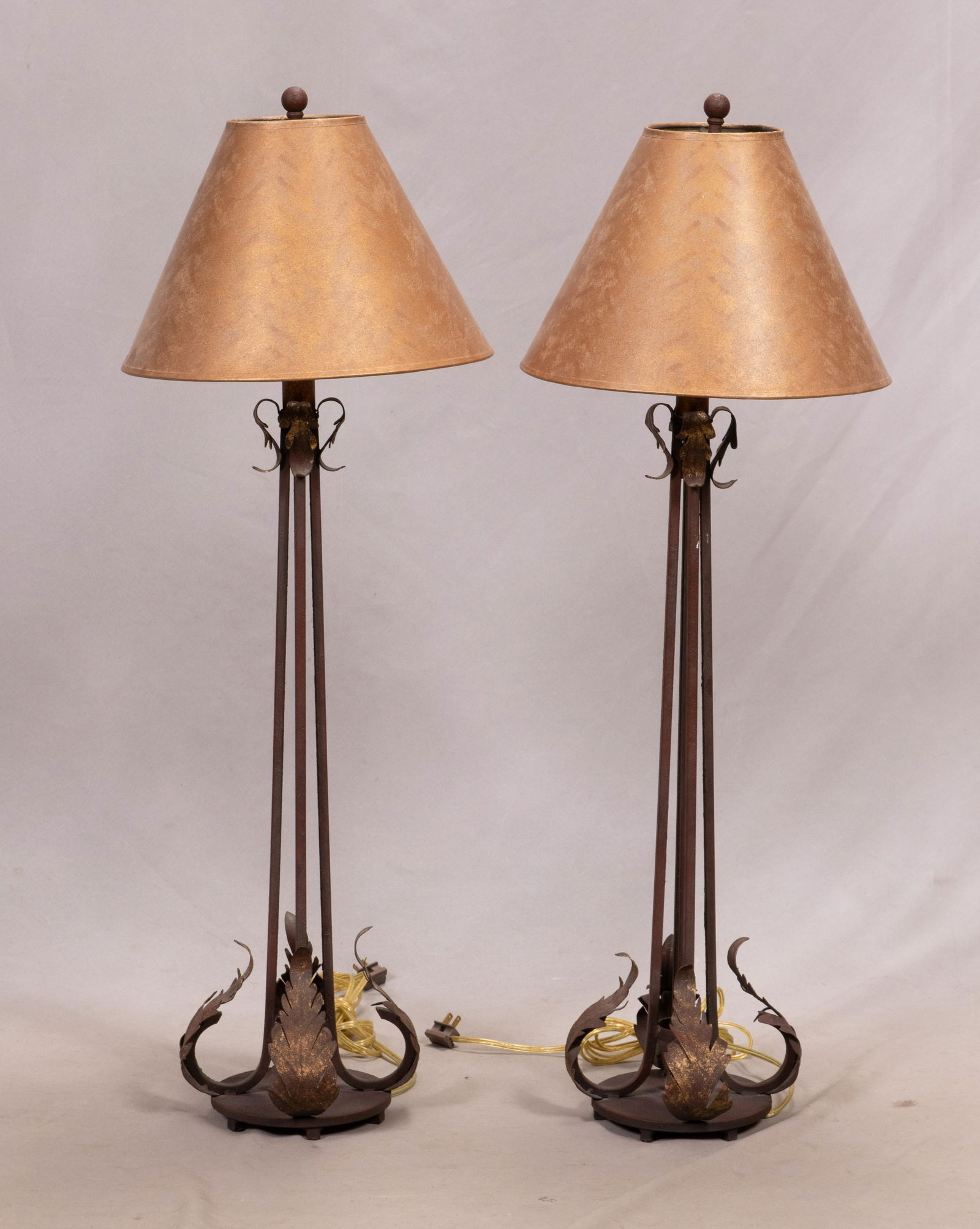 IRON BASE TABLE LAMPS, PAIR H 40" (1 of 2)