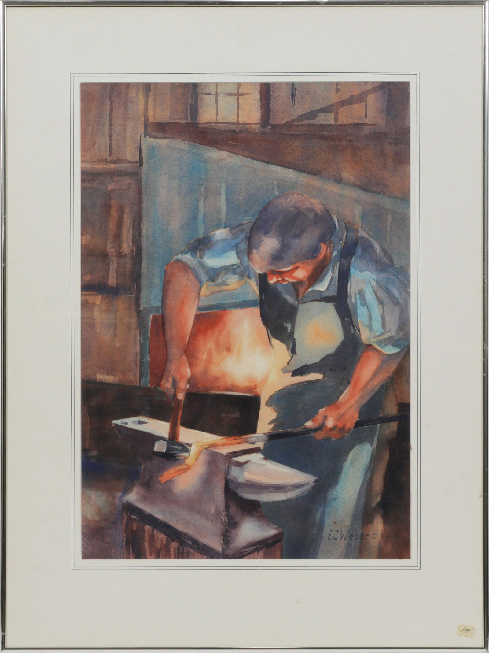 ELBERT C. WEBER, WATERCOLOR, C 1980 H 23" W 15" (1 of 4)