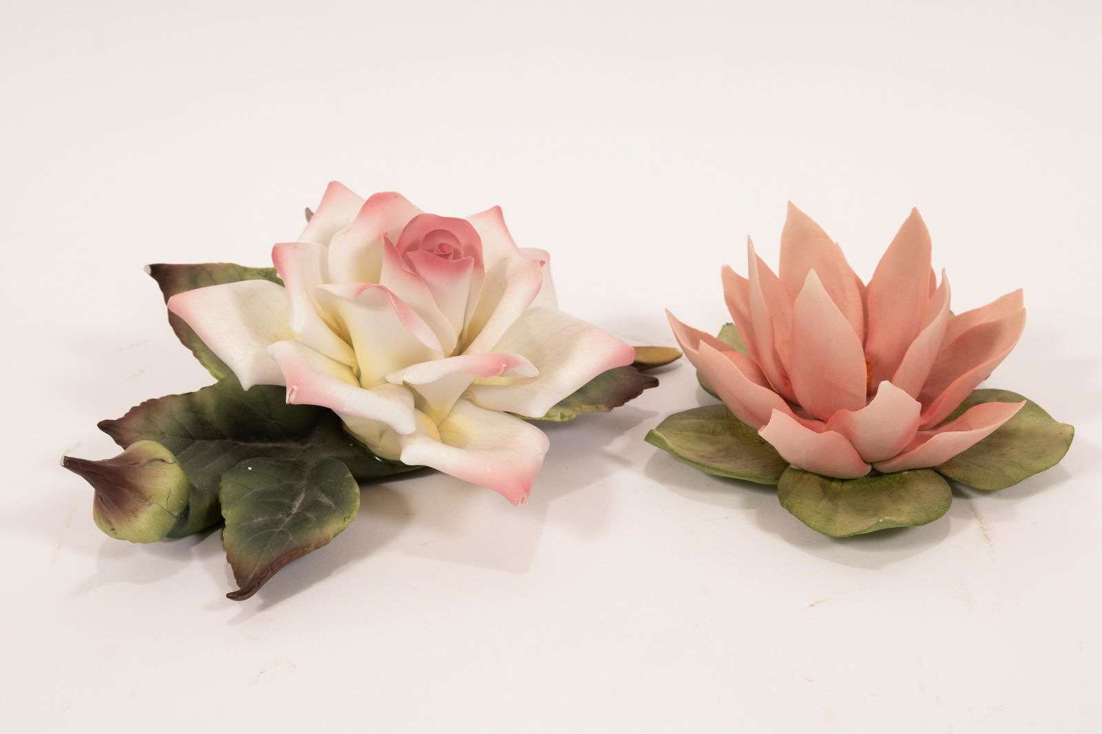 BISQUE PORCELAIN FLOWERS, 2 PCS, L 5"-9" ITALIAN (1 of 7)